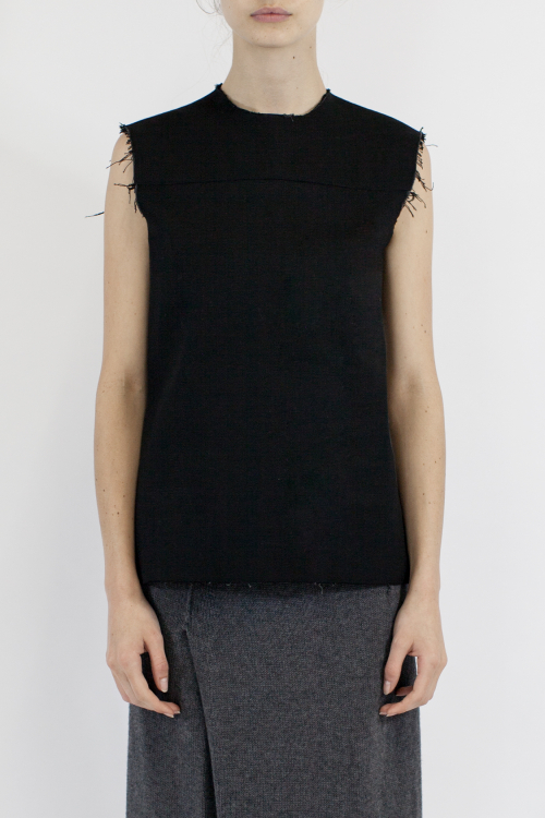 Charlie May Black Denim Reverse Tank