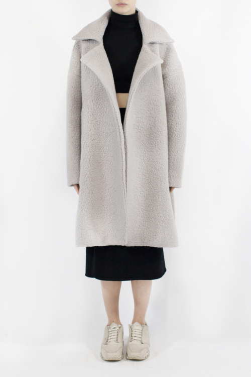 Charlie May Cement Alpaca Drop Shoulder Coat