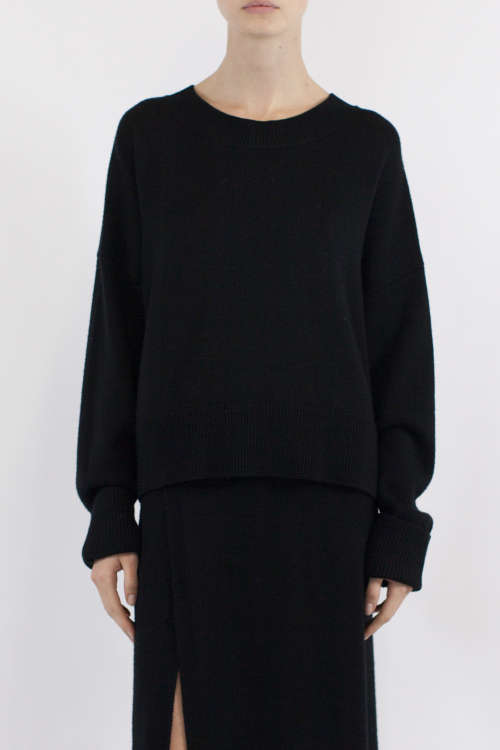 Charlie May Black Plain Pullover
