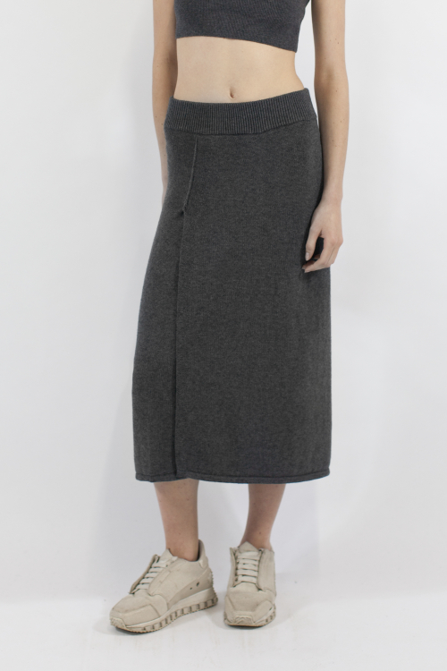 Charlie May Charcoal Knit Wrap Skirt