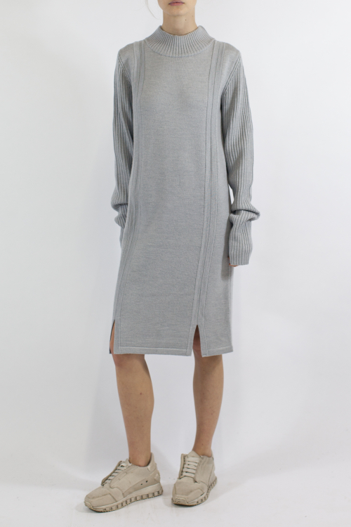 Charlie May Grey Knit Split Dress