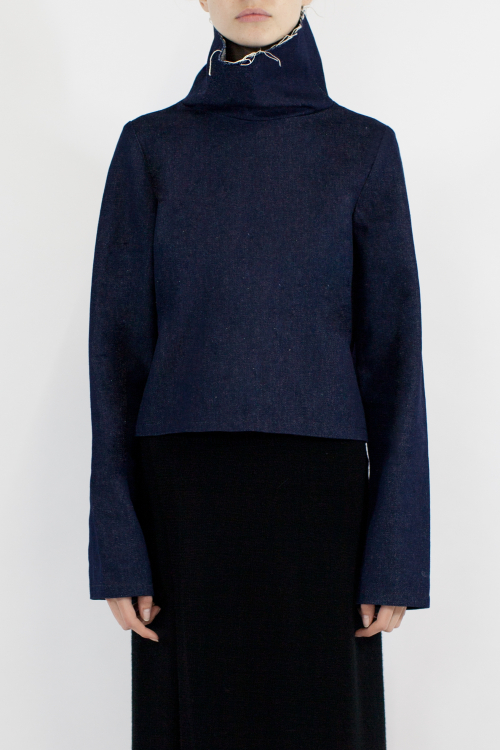 Charlie May Indigo Cowl Top