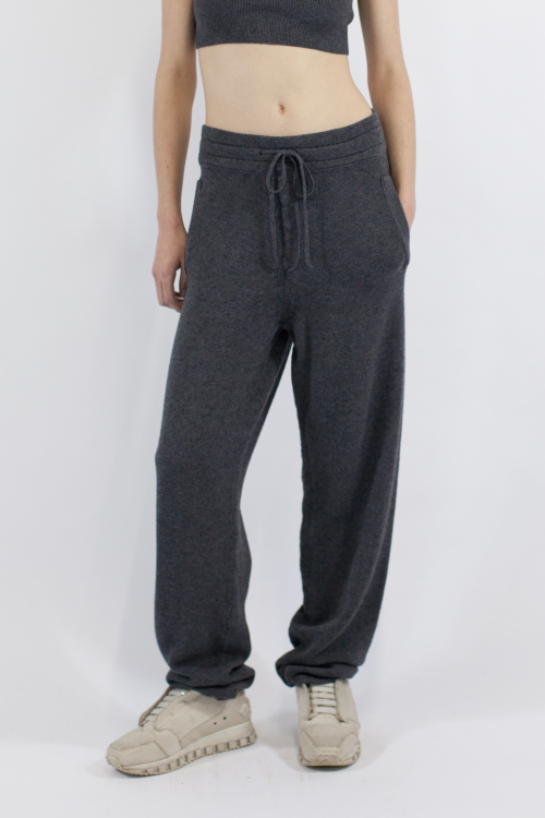 Charlie May Knitted Charcoal Track Pant