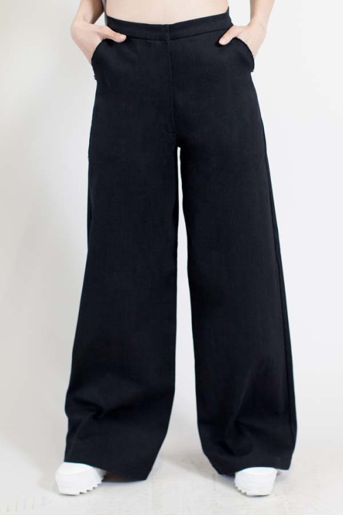 Charlie May Grey Black Denim Wide leg