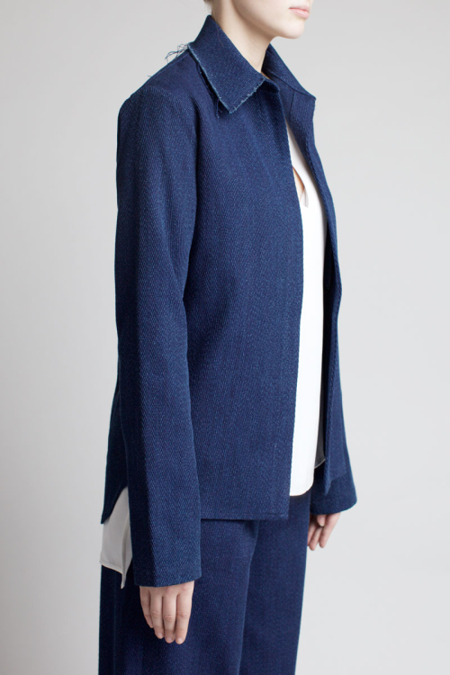 Charlie May Indigo Denim Shirt Jacket