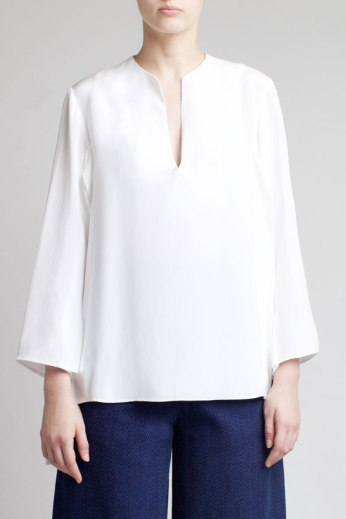 Charlie May White Silk Gusset Shirt